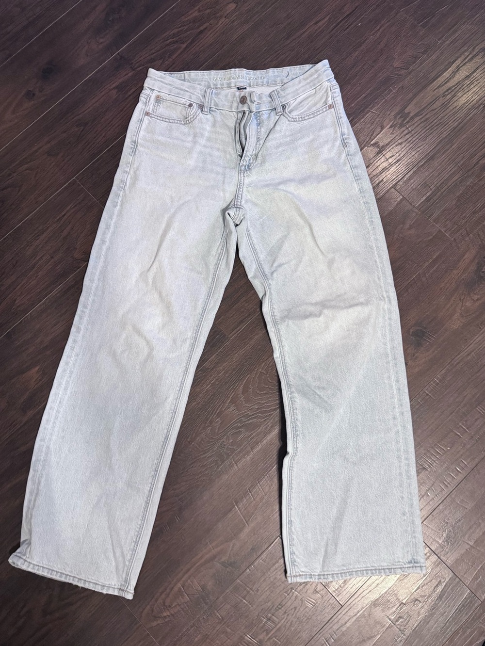 American Eagle Outfitters Light Blue Button-Fly Jeans